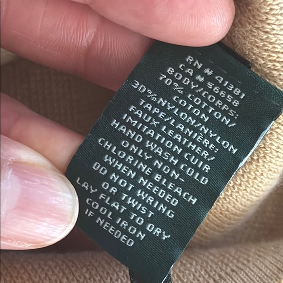 Lauren Ralph Lauren Brown Tan Knit Moto Cardigan Blazer Cotton Small Jacket - Picture 9 of 9